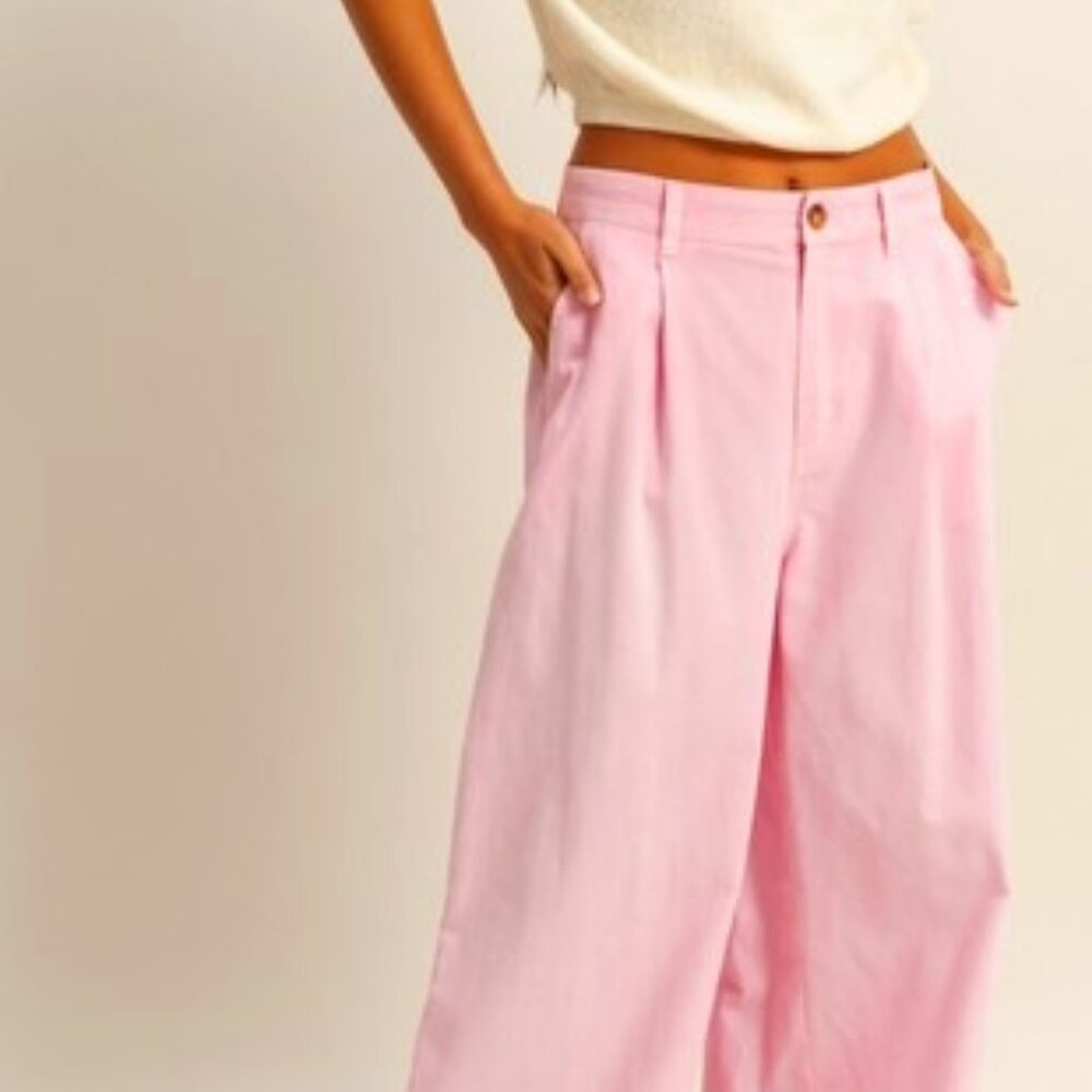 Zara Pink Modal High-Wasted Trousers (S)